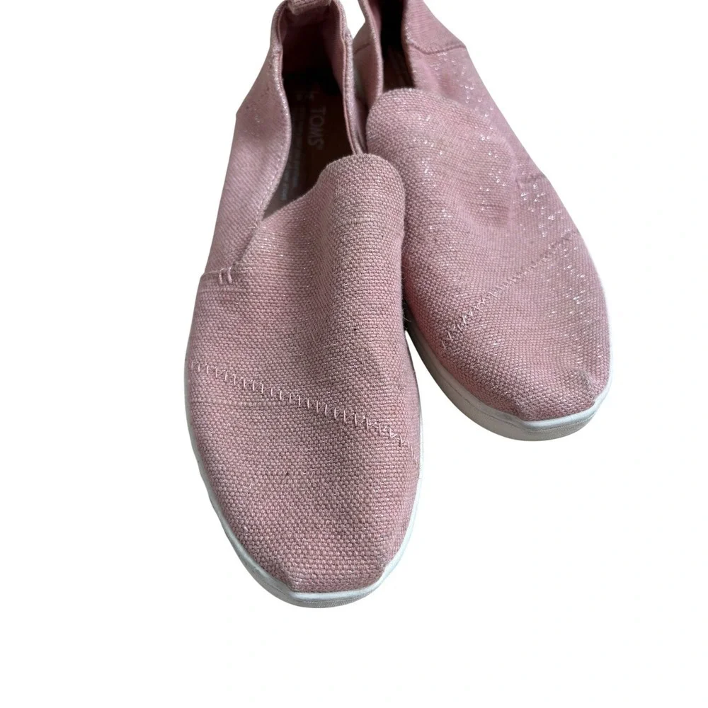 TOMS Pink Glitter Slip On Casual Comfort Shoes Women's Size 8‎ - Picture 5 of 6